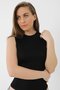 Black Women's Bamboo T-Shirt Crew Neck Sleeveless Undershirt - 2
