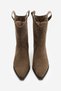 Women's Pointed Toe Cowboy Stitching Detailed Western Boots Voleta Brown Suede - 6