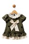 Green Baby Dress Polka Dot Bow Detail 3-18 Months