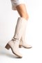 Zauhilde Women's Buckle Detailed Heeled Boots 0012746 Matte Beige - 4