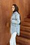 Double pocket detailed denim shirt ice blue - 2