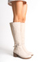 Zauhilde Women's Buckle Detailed Heeled Boots 0012746 Matte Beige - 3