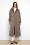 Double Breasted Long Oversized Coat with Cape Detail Latte 3087 - 2