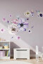 Purple Begonia Flowers Pastel Color Wall Sticker Set - 5