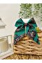 Emerald Green Wild Leopard Pattern Automatic Bow Buckle, Handmade Buckle, Clip, Women's Buckle - 6
