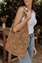 Hand Knitted Paper String Women's Shoulder Bag (Color Straw)