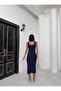Women S Minimal & Stunning: Square Neck Button Midi Dress Modern Design - 3