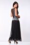 Elaina Drop Waist Flapper Maxi Dress in Black - 3