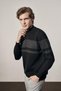 Black Half Turtleneck Long Sleeve Pocketless Comfort Fit Cotton Knitwear Sweater 1012255213 - 5