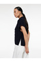Half Button Turn-Down Collar Sleeveless Hair Knit Sweater - 3