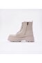 Martines Beige Women's Lace-up Zipper Detailed Leather Boots - 3