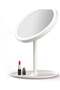 Round Adjustable LED Makeup Mirror with Storage Tray White