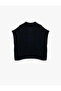 Half Button Turn-Down Collar Sleeveless Hair Knit Sweater - 5