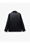 Long Sleeve Faux Leather Biker Jacket with Zipper Pockets - 4