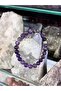 Amethyst Natural Stone Bracelet, Certified Natural Stone, Adjustable Elastic Bracelet - 4