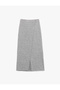 Comfortable Fit Regular Waist Midi Slit Skirt - 3