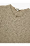 Wrap-Around Fabric Slim Fit Short Sleeve Crew Neck Textured Blouse - 5