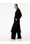 Double Breasted Long Sleeve Gabardine Trench Coat with Lined Pockets - 2