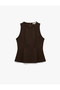 Slim Fit Crew Neck Sleeveless Peplum Blouse - 3