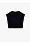 Sleeveless V-Neck Teddy Bear Detailed Hair Knitted Oversize Sweater - 4