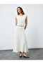 Comfortable Fit Floral Textured Long Flared Skirt with Pockets