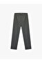 Slim Fit Cigarette Fabric Trousers with Pockets - 3