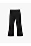 Slim Fit Buttoned Spanish Leg Fabric Trousers - 4