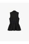 Double-Breasted Collar Sleeveless Belted Blazer Vest - 4