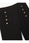 Scuba Fabric High Waist Palazzo Pants with Metal Button Accessories - 5