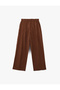 Comfortable Fit Elastic Waist Lace-Up Pleated Detail Wide Leg Pants - 4