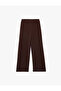 Crepe Fabric Elastic Waist Pocketed Wide Leg Sweatpants - 4