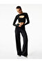 High Waist Ribbed Spanish Leg Scuba Fabric Sweatpants