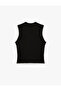 Buttoned Crew Neck Knit Vest with Color Contrast Detail - 4
