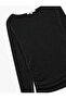 Slim Fit Long Sleeve Round Boat Neck Glitter T-Shirt - 5