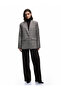 Double Breasted Pocket Long Sleeve Plaid Oversize Blazer Jacket - 5