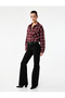 Long Sleeve Pocket Detailed Plaid Oversize Shirt Jacket