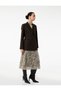 Standard Waist Leopard Patterned Pleated Midi Chiffon Skirt - 2