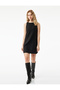 A-Line Backless Sleeveless Crew Neck Mini Dress with Window Detail - 2