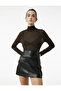 Standard Waist Faux Leather Mini Skirt - 2