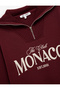 Fleece-Lined Half Zipper Cotton Comfortable Fit College Printed Sweatshirt - 5