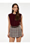 Sleeveless Ribbed Crew Neck Hair Knit Textured Sweater - 2