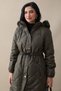 Beli Gathered Quilted Coat Khaki - 4
