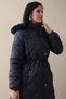 Beli Gathered Quilted Coat Navy Blue - 3