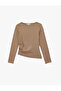 Asymmetrical Boat Neck Sleeveless Slim Fit Long Sleeve T-Shirt - 3
