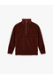Oversize Long Sleeve Half Zip Hooded Fleece Sweatshirt - 3