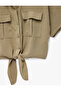 Comfortable Fit Pocket Detailed Short Sleeve Tie-Up Crop Shirt - 5