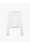 Off-The-Shoulder Knitwear Slim Fit Sweater - 3