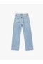 Cotton Regular Waist Straight Leg Long Jean Trousers - Straight Fit Jean - 5