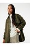 Classic Collar Pocket Detailed Oversize Buttoned Suede Look Shirt Jacket