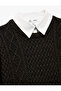 Long Sleeve Shirt Collar Hair Knitting Textured Viscose Blended Sweater - 5